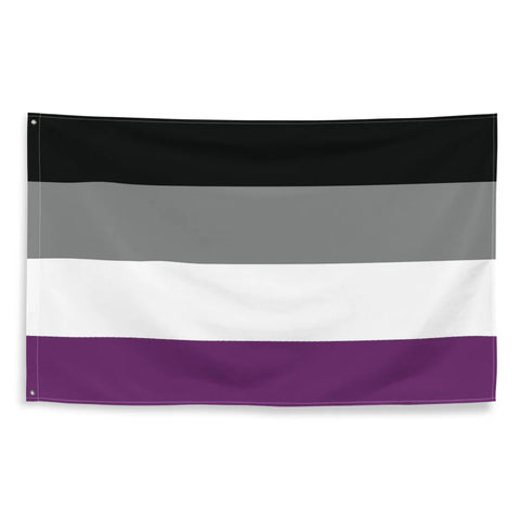 asexual black grey white and purple flag